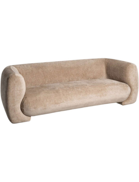 Canapé 3 places taupe design arrondi 226 cm Atrani
