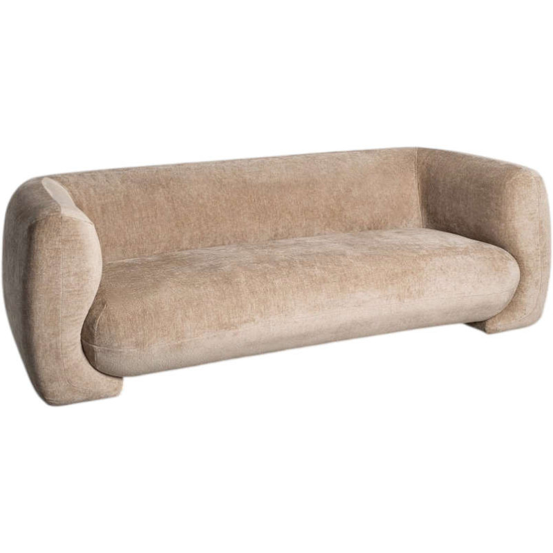 Canapé 3 places taupe design arrondi...