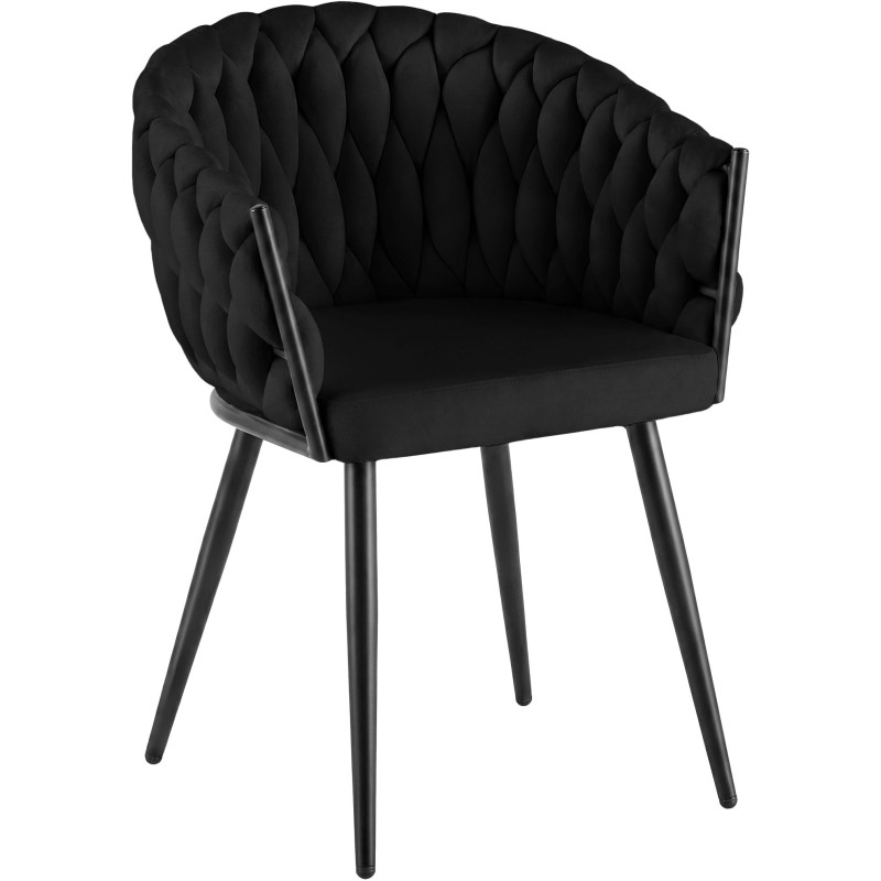Chaise de salle à manger en velours...