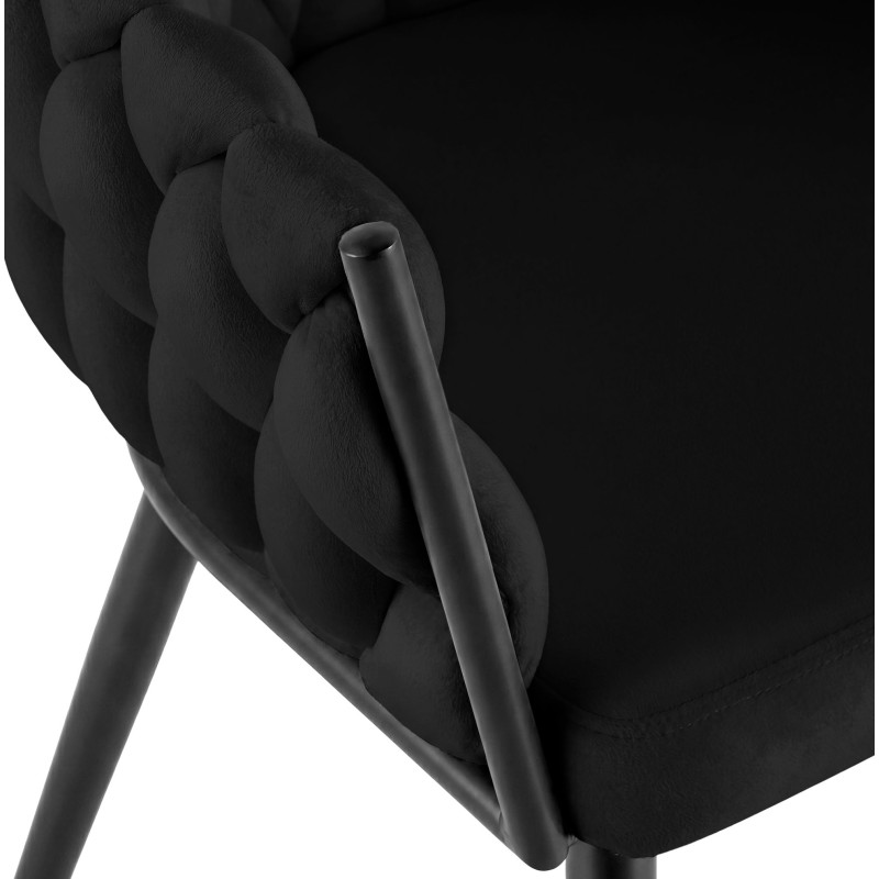 Chaise de salle à manger en velours...