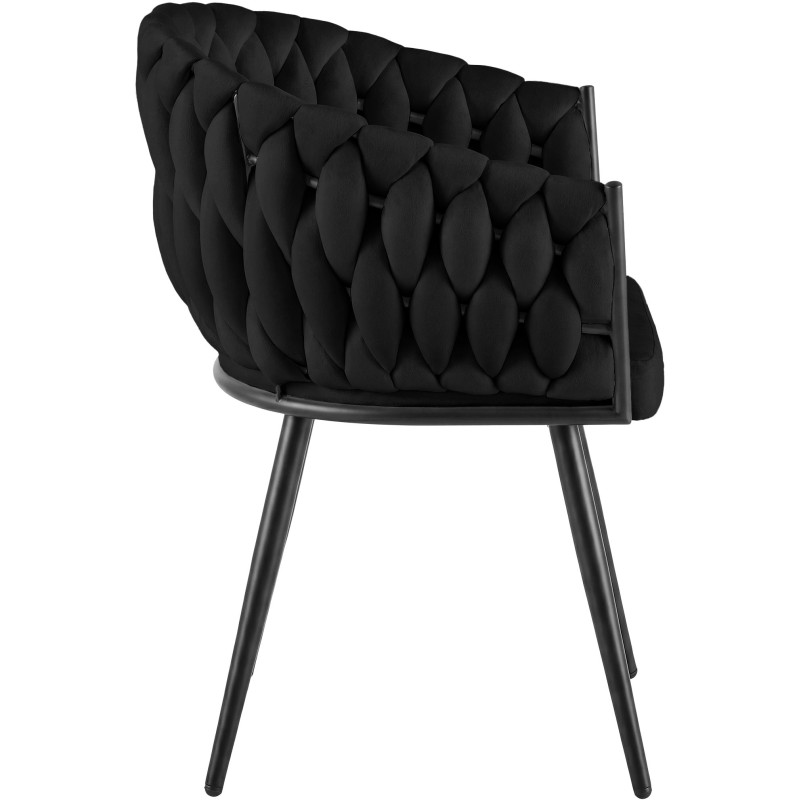 Chaise de salle à manger en velours...