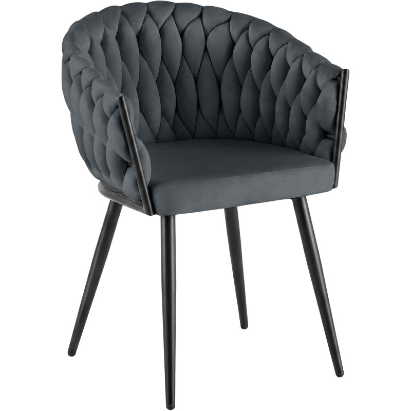 Chaise de salle à manger en velours...