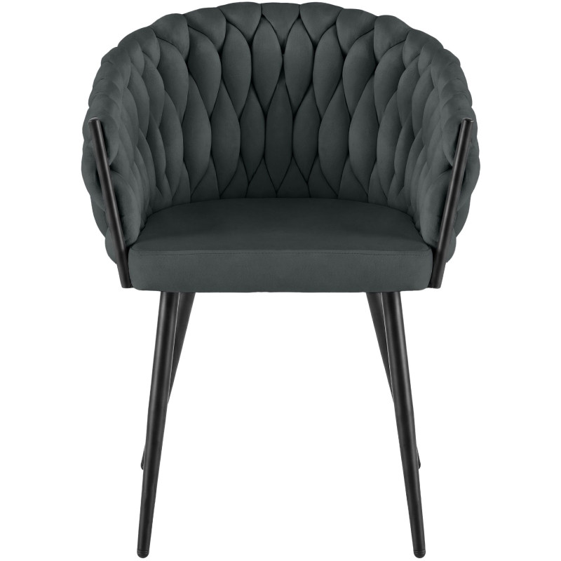 Chaise de salle à manger en velours...