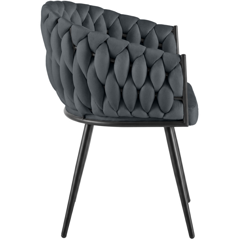 Chaise de salle à manger en velours...