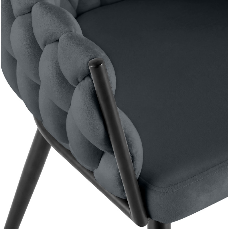 Chaise de salle à manger en velours...