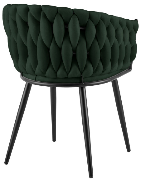 Chaise de salle à manger en velours vert foncé 58x57x80 cm Vigevano