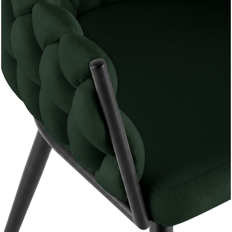 Chaise de salle à manger en velours...