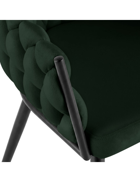 Chaise de salle à manger en velours vert foncé 58x57x80 cm Vigevano