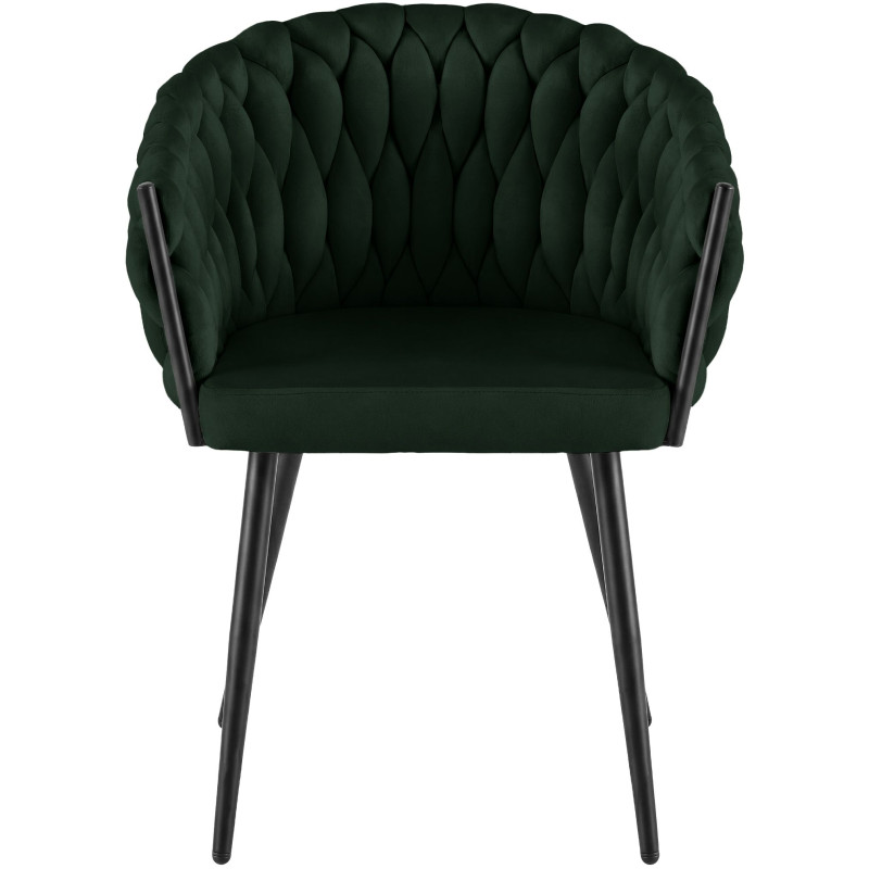 Chaise de salle à manger en velours...