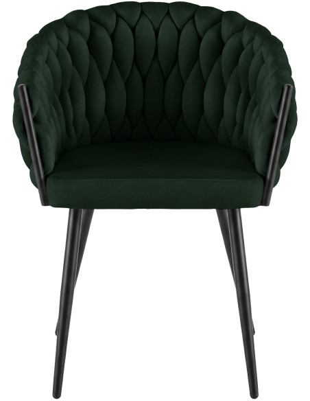 Chaise de salle à manger en velours vert foncé 58x57x80 cm Vigevano