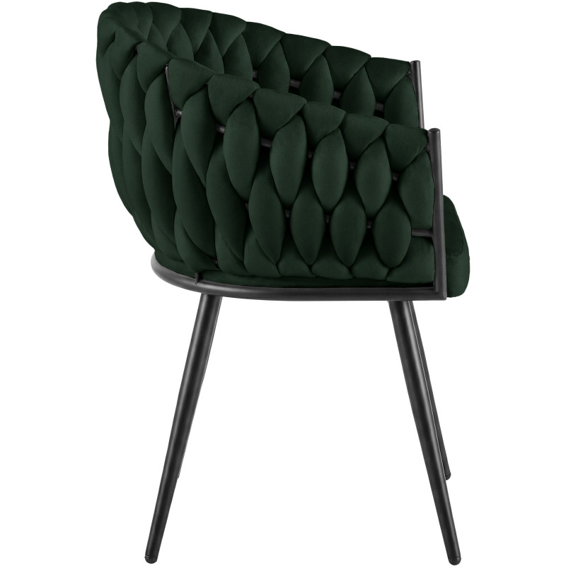 Chaise de salle à manger en velours...