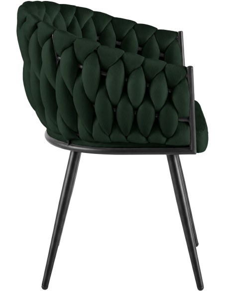 Chaise de salle à manger en velours vert foncé 58x57x80 cm Vigevano