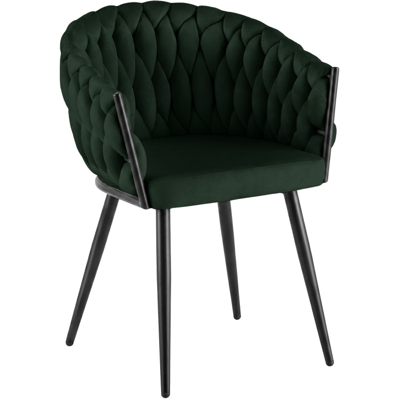 Chaise de salle à manger en velours...