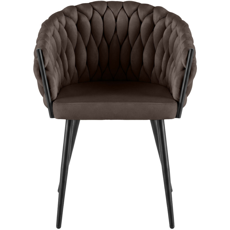 Chaise de salle à manger en velours...
