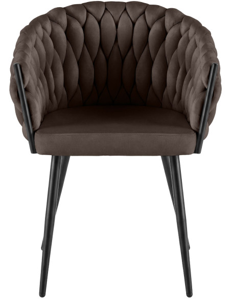 Chaise de salle à manger en velours marron 58x57x80 cm Vigevano