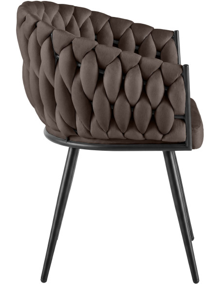 Chaise de salle à manger en velours marron 58x57x80 cm Vigevano