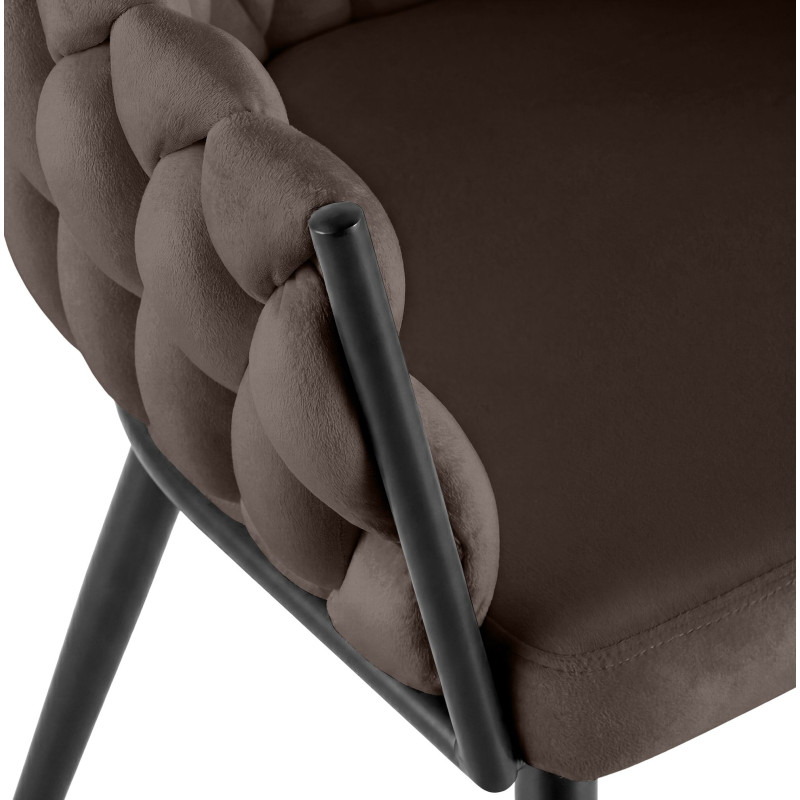Chaise de salle à manger en velours...
