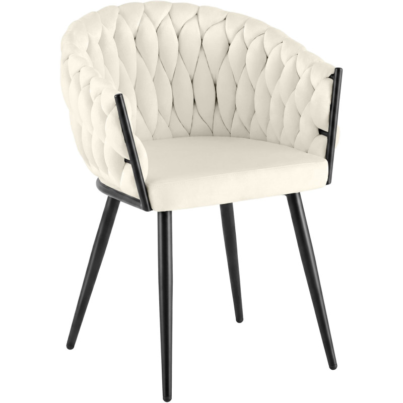 Chaise de salle à manger en velours...