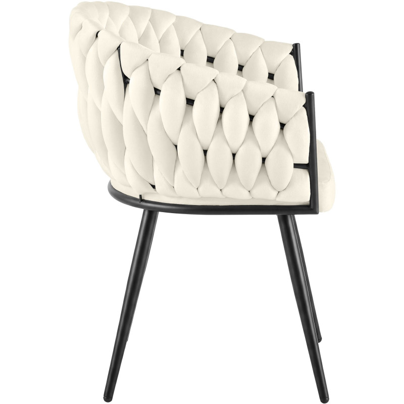 Chaise de salle à manger en velours...