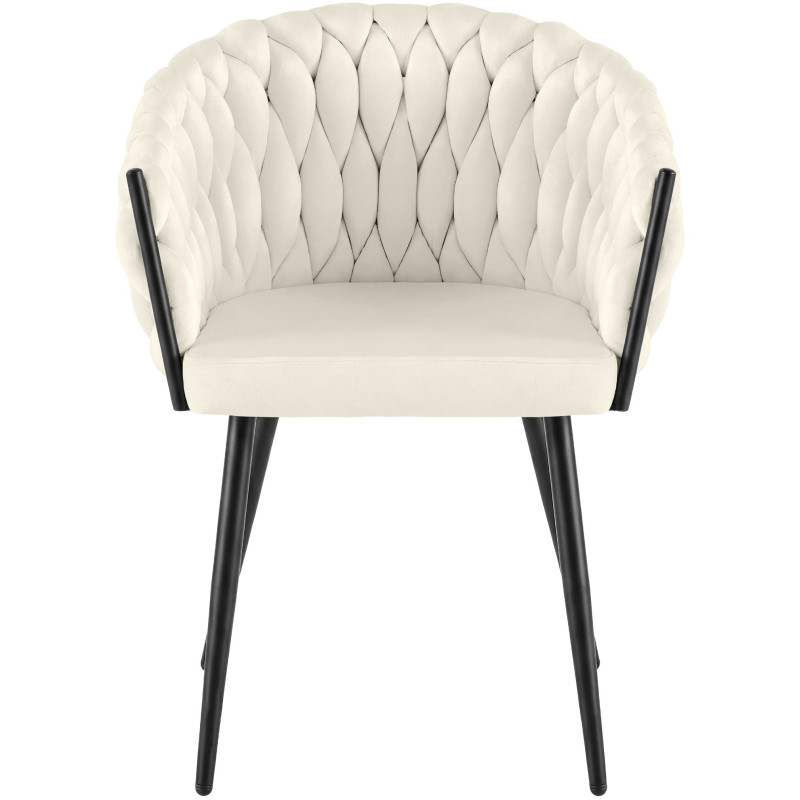 Chaise de salle à manger en velours...