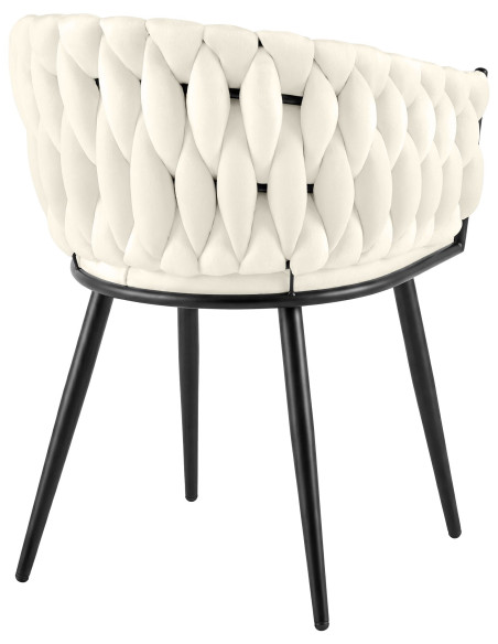 Chaise de salle à manger en velours crème 58x57x80 cm Vigevano