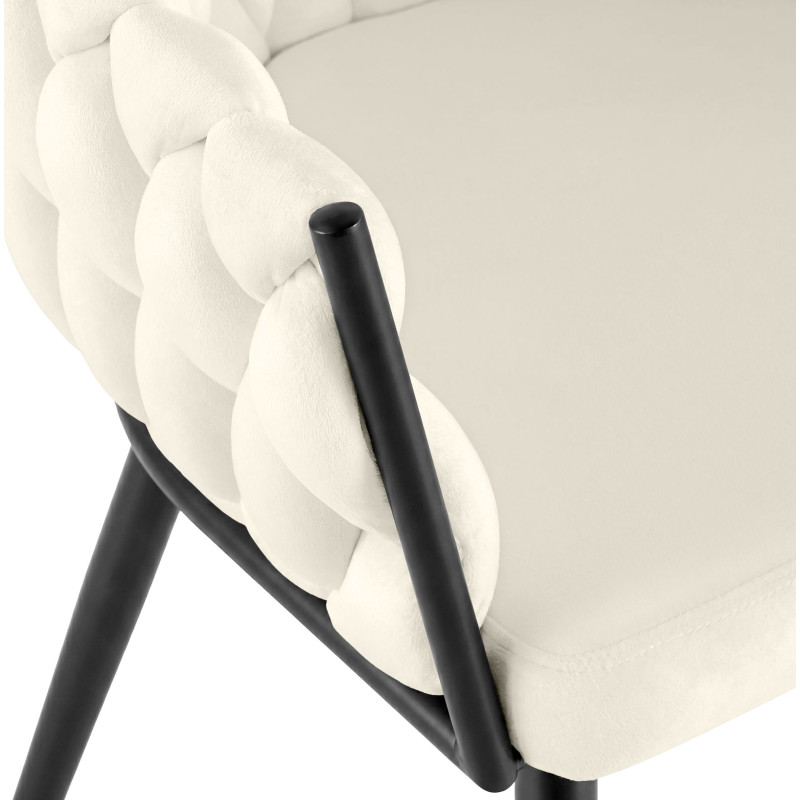 Chaise de salle à manger en velours...