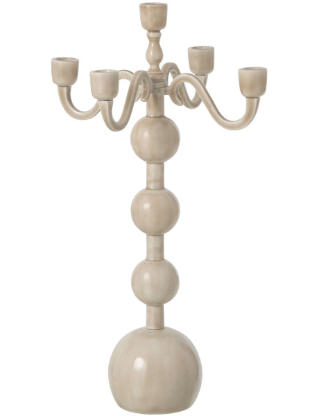 Chandelier 5 branches beige en aluminium 50 cm Sabbioneta