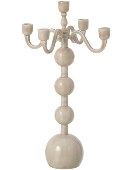 Chandelier 5 branches beige en aluminium 50 cm Sabbioneta