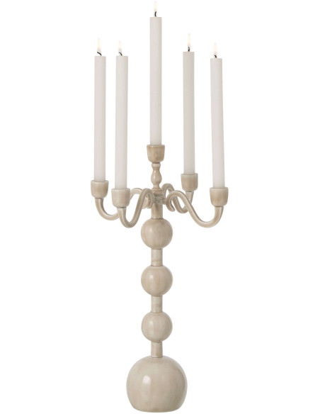 Chandelier 5 branches beige en aluminium 50 cm Sabbioneta