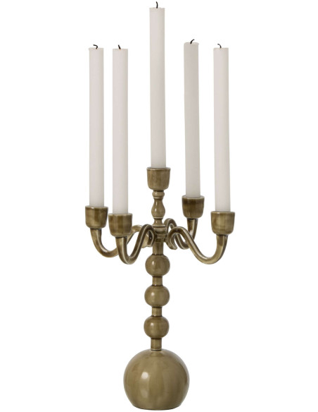 Chandelier 5 branches vert olive en aluminium 35 cm Sabbioneta