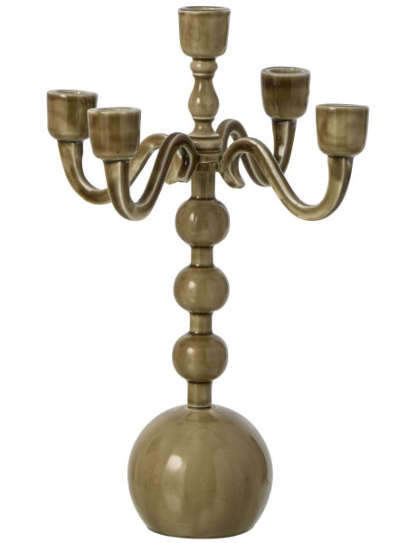 Chandelier 5 branches vert olive en aluminium 35 cm...