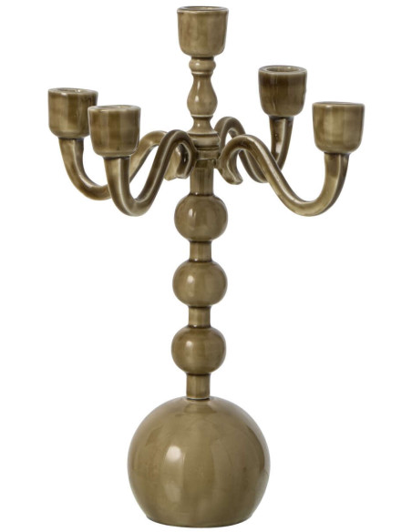 Chandelier 5 branches vert olive en aluminium 35 cm Sabbioneta