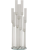 Grand chandelier sur pied 10 bougies en verre transparent 120 cm Jablonec