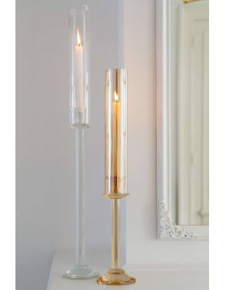Bougeoir haut en verre transparent 80 cm Jablonec