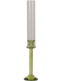 Bougeoir haut en verre vert et transparent 61 cm Jablonec