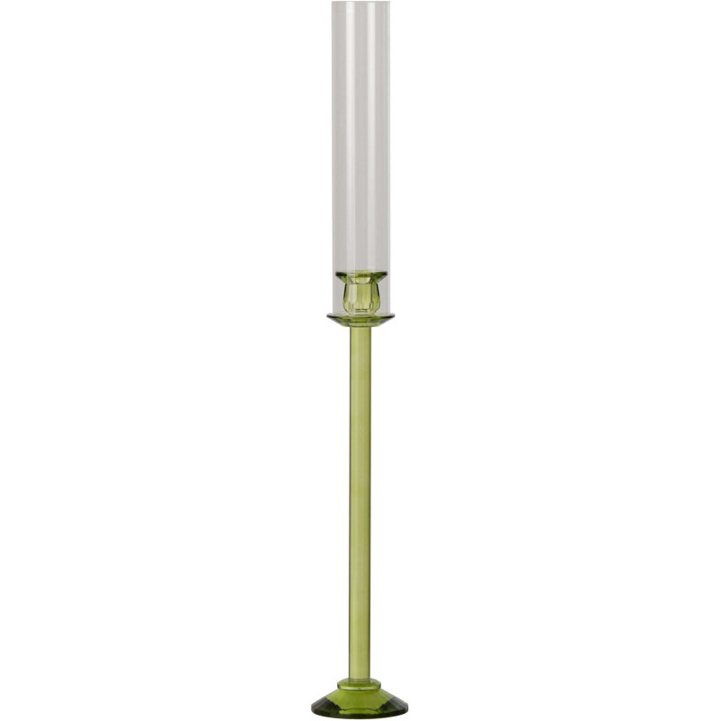 Bougeoir haut en verre vert 80 cm...