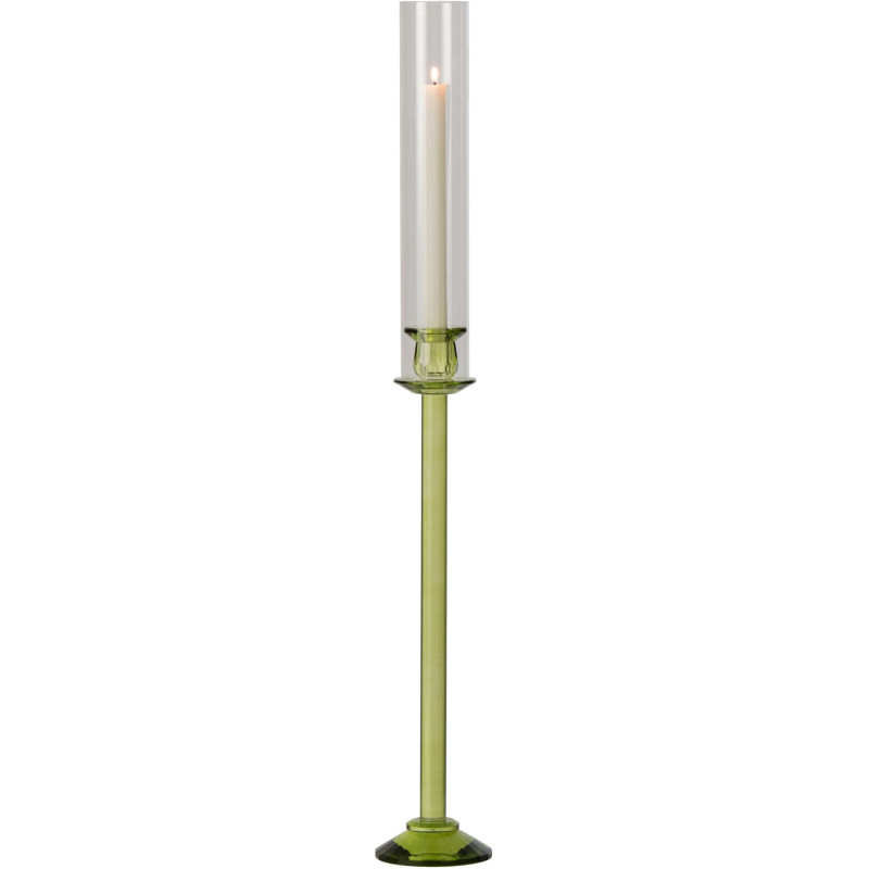 Bougeoir haut en verre vert 80 cm...