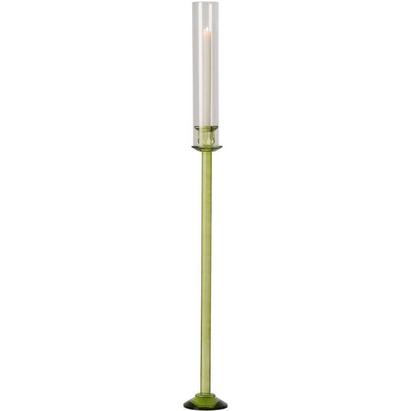 Bougeoir haut en verre vert 100 cm...