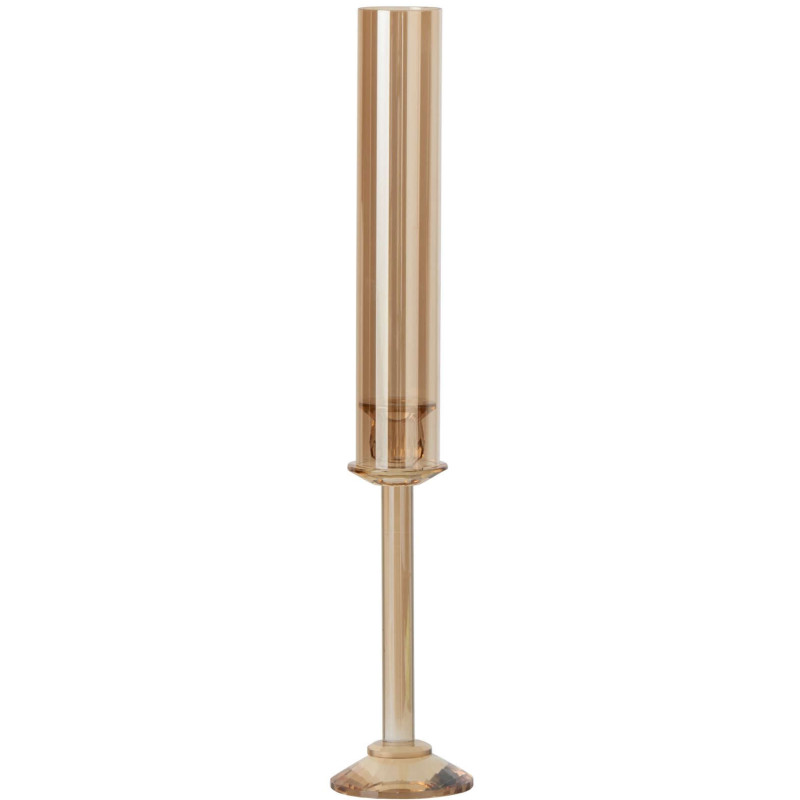 Bougeoir haut en verre doré 61 cm...