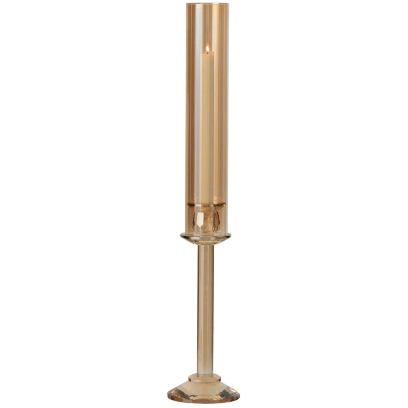 Bougeoir haut en verre doré 61 cm...
