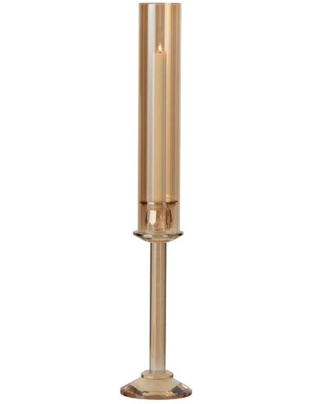 Bougeoir haut en verre doré 61 cm Jablonec