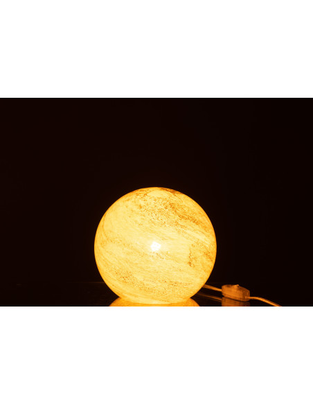 Lampe à poser Ronde Dany 20 cm en Verre Jaune - 3