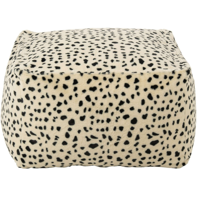Pouf carré dalmatien noir et ivoire...