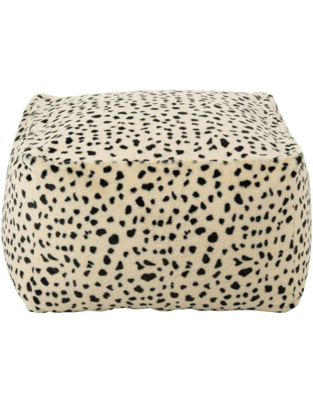 Pouf carré dalmatien noir et ivoire 70 cm Sibenik