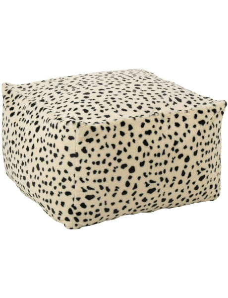 Pouf carré dalmatien noir et ivoire 70 cm Sibenik
