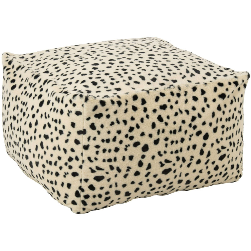 Pouf carré dalmatien noir et ivoire...