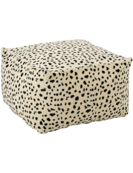 Pouf carré dalmatien noir et ivoire 70 cm Sibenik