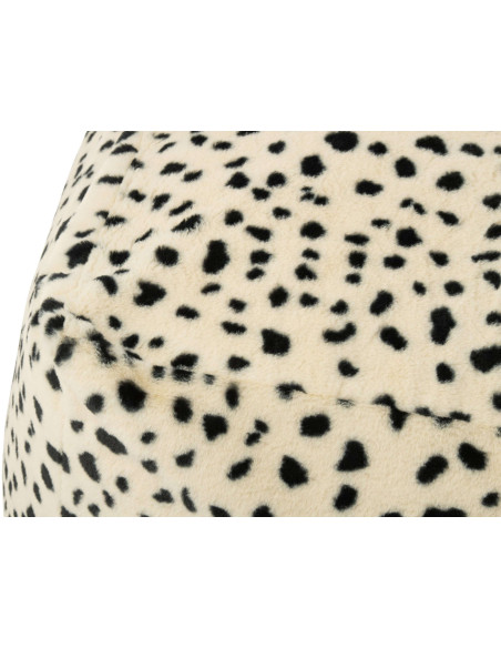 Pouf carré dalmatien noir et ivoire 70 cm Sibenik