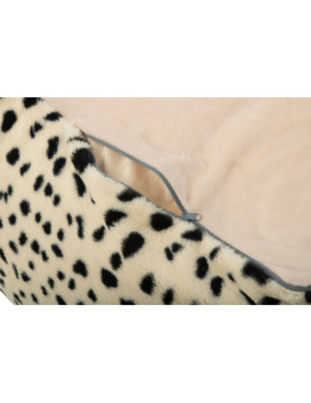 Pouf carré dalmatien noir et ivoire 70 cm Sibenik