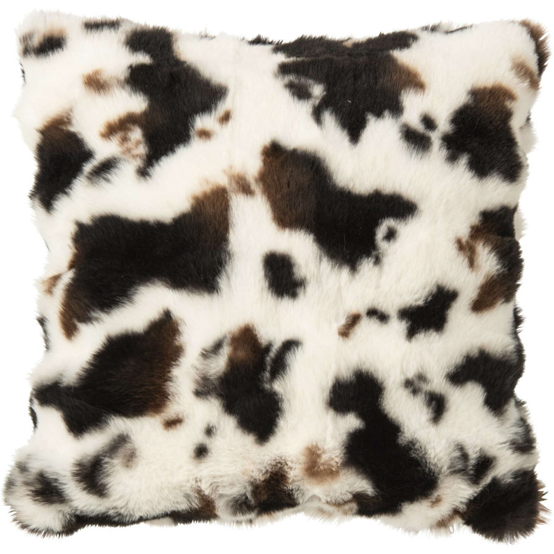 Coussin effet peau de vache marron...